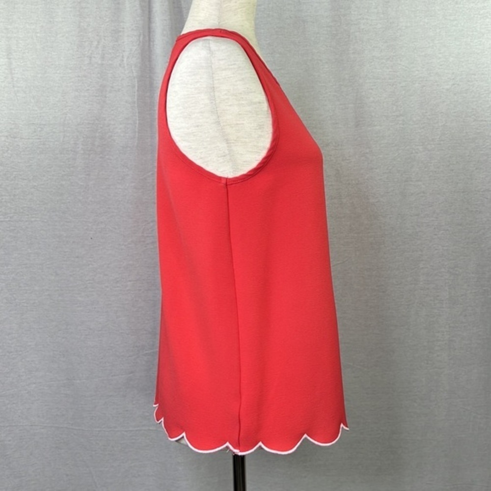 EVERLY Women’s Pink White Scalloped Hem Tank Top Sz S - Picture 3 of 8